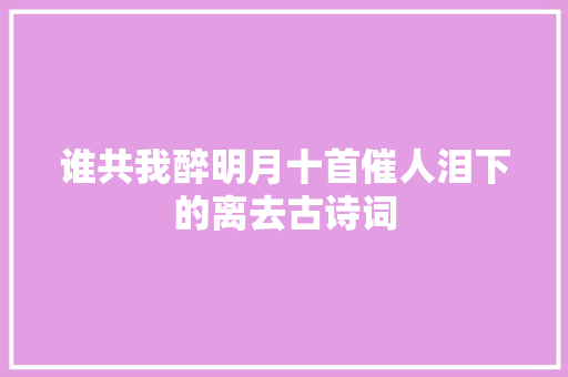 谁共我醉明月十首催人泪下的离去古诗词