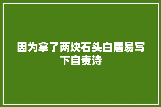 因为拿了两块石头白居易写下自责诗 因为拿了两块石头白居易写下自责诗