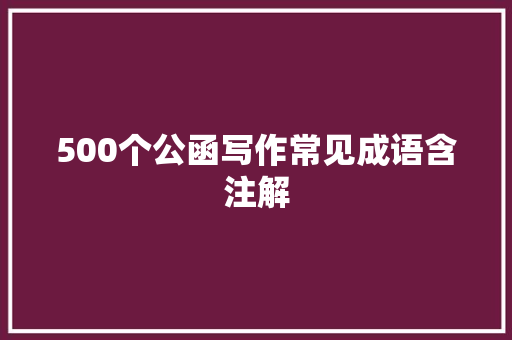 500个公函写作常见成语含注解
