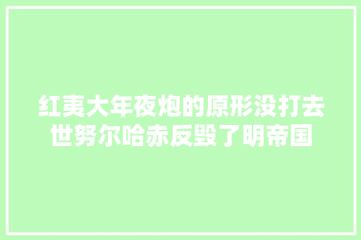 红夷大年夜炮的原形没打去世努尔哈赤反毁了明帝国
