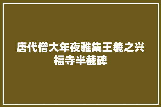 唐代僧大年夜雅集王羲之兴福寺半截碑