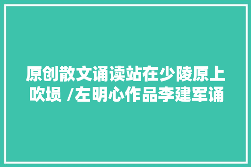原创散文诵读站在少陵原上吹埙 /左明心作品李建军诵读