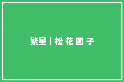 繁星｜松 花 团 子