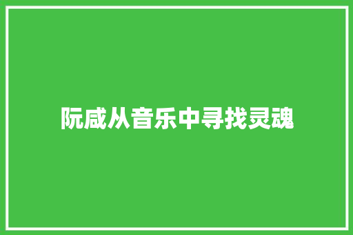 阮咸从音乐中寻找灵魂