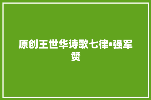 原创王世华诗歌七律•强军赞