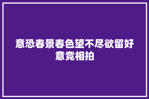 意恐春景春色望不尽欲留好意竞相拍