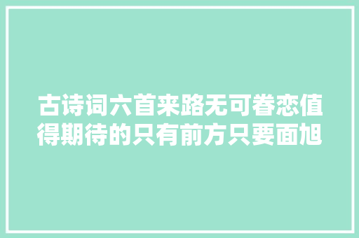 古诗词六首来路无可眷恋值得期待的只有前方只要面旭日光