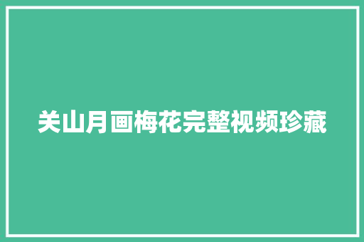 关山月画梅花完整视频珍藏