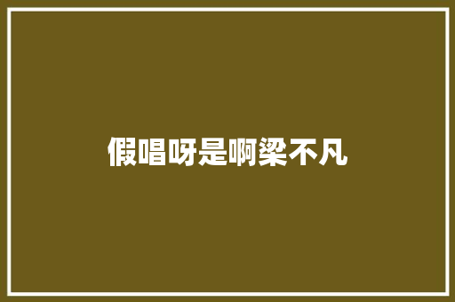 假唱呀是啊梁不凡