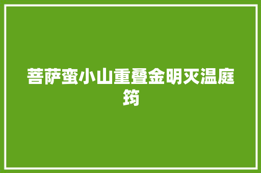 菩萨蛮小山重叠金明灭温庭筠
