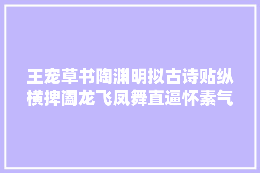 王宠草书陶渊明拟古诗贴纵横捭阖龙飞凤舞直逼怀素气概