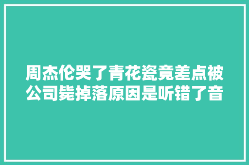 周杰伦哭了青花瓷竟差点被公司毙掉落原因是听错了音频