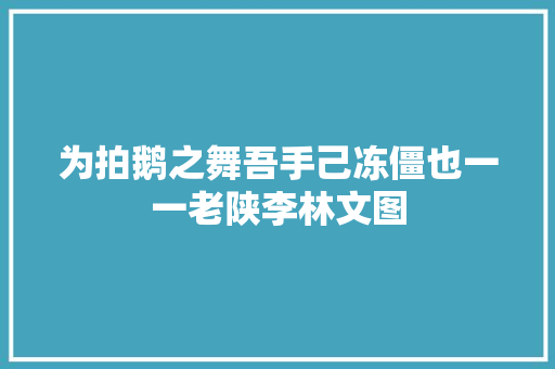 为拍鹅之舞吾手己冻僵也一一老陕李林文图