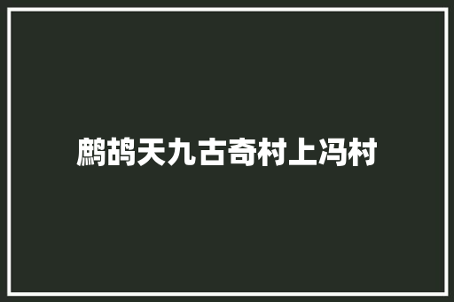 鹧鸪天九古奇村上冯村