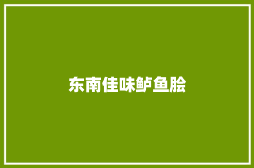 东南佳味鲈鱼脍