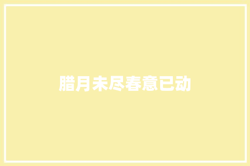 腊月未尽春意已动