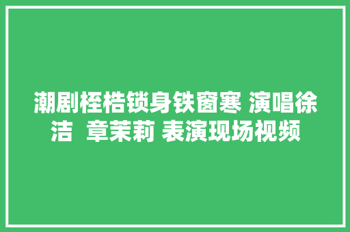 潮剧桎梏锁身铁窗寒 演唱徐洁  章茉莉 表演现场视频