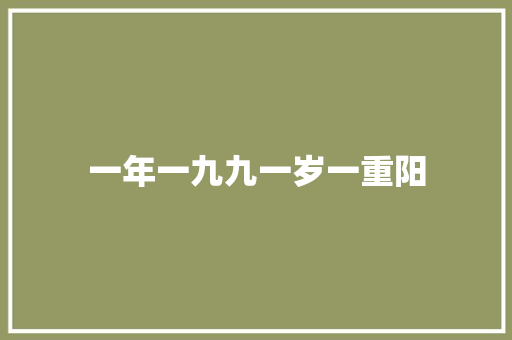 一年一九九一岁一重阳