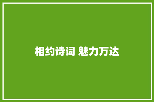 相约诗词 魅力万达