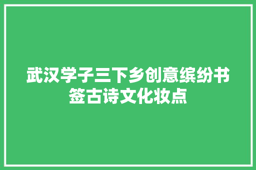 武汉学子三下乡创意缤纷书签古诗文化妆点
