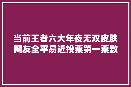 当前王者六大年夜无双皮肤网友全平易近投票第一票数碾压五个总和