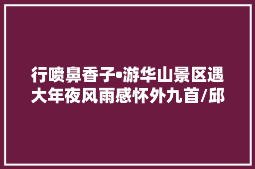 行喷鼻香子•游华山景区遇大年夜风雨感怀外九首/邱枫