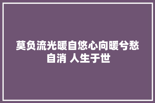 莫负流光暖自悠心向暖兮愁自消 人生于世