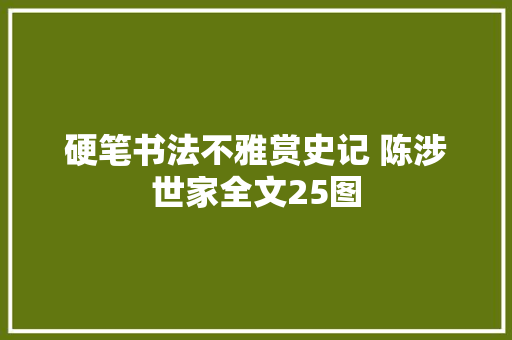 硬笔书法不雅赏史记 陈涉世家全文25图
