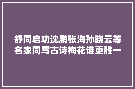 舒同启功沈鹏张海孙晓云等名家同写古诗梅花谁更胜一筹