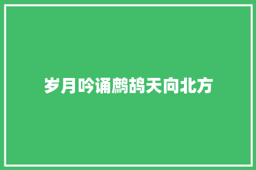 岁月吟诵鹧鸪天向北方