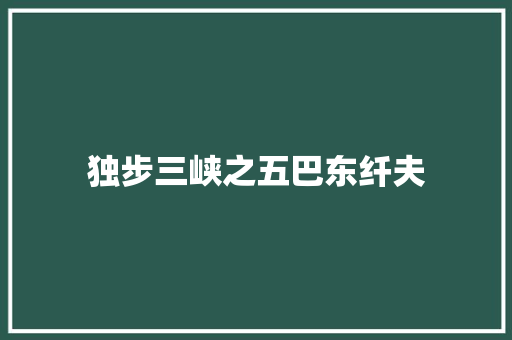 独步三峡之五巴东纤夫