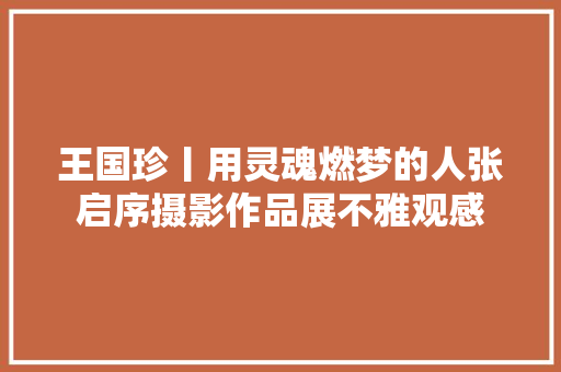 王国珍丨用灵魂燃梦的人张启序摄影作品展不雅观感