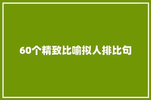 60个精致比喻拟人排比句