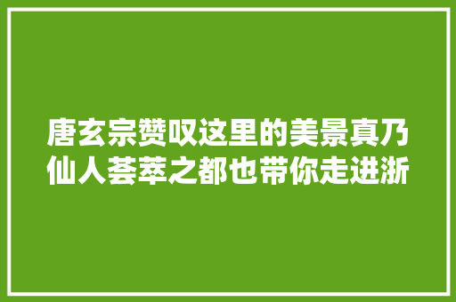 唐玄宗赞叹这里的美景真乃仙人荟萃之都也带你走进浙江丽水仙都景区