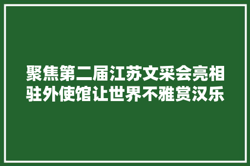 聚焦第二届江苏文采会亮相驻外使馆让世界不雅赏汉乐独特魅力