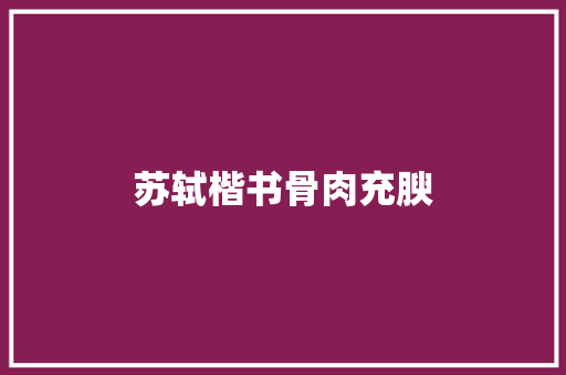 苏轼楷书骨肉充腴