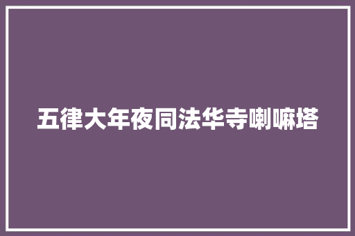 五律大年夜同法华寺喇嘛塔