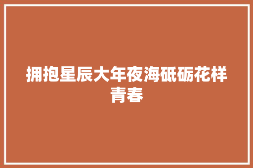 拥抱星辰大年夜海砥砺花样青春