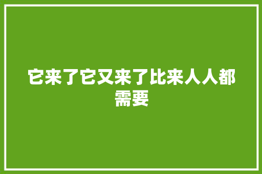 它来了它又来了比来人人都需要