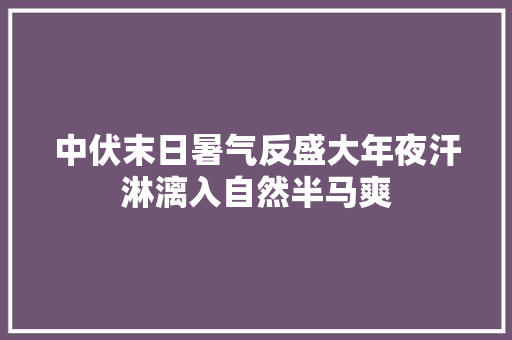 中伏末日暑气反盛大年夜汗淋漓入自然半马爽