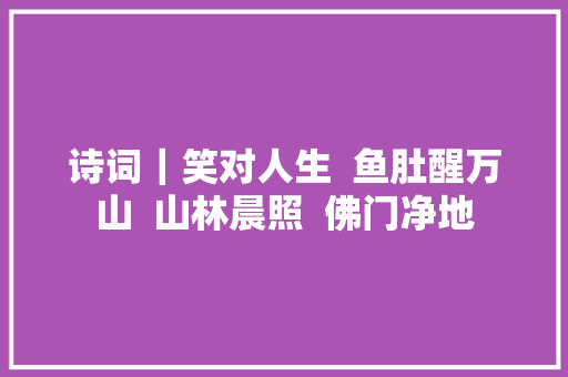 诗词｜笑对人生  鱼肚醒万山  山林晨照  佛门净地