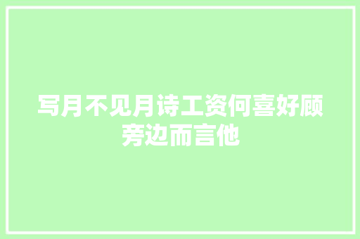 写月不见月诗工资何喜好顾旁边而言他