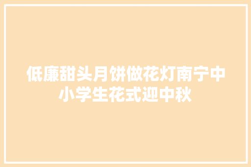 低廉甜头月饼做花灯南宁中小学生花式迎中秋
