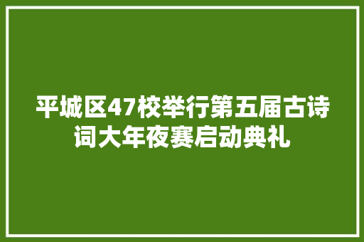 平城区47校举行第五届古诗词大年夜赛启动典礼