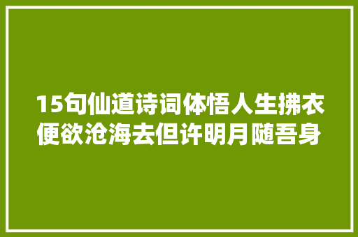 15句仙道诗词体悟人生拂衣便欲沧海去但许明月随吾身