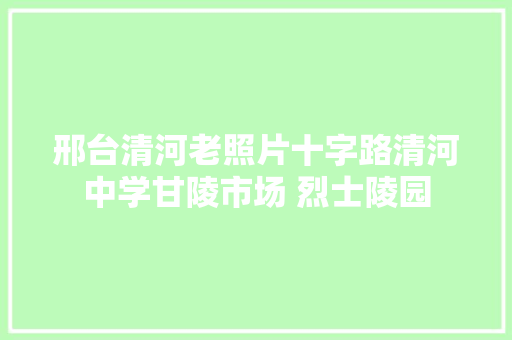 邢台清河老照片十字路清河中学甘陵市场 烈士陵园