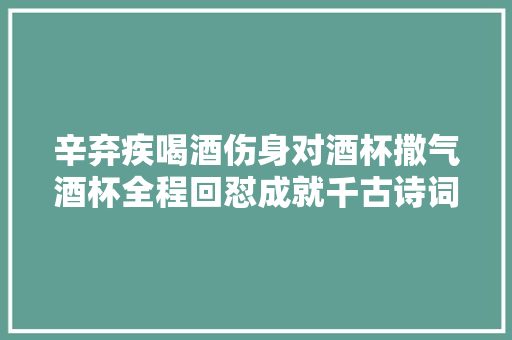 辛弃疾喝酒伤身对酒杯撒气酒杯全程回怼成就千古诗词名篇