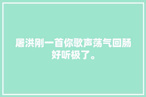 屠洪刚一首你歌声荡气回肠好听极了。