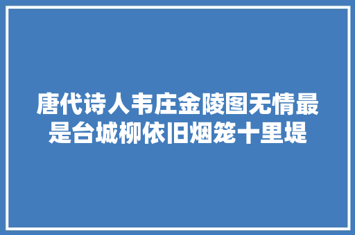 唐代诗人韦庄金陵图无情最是台城柳依旧烟笼十里堤