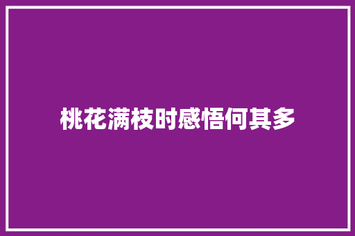 桃花满枝时感悟何其多